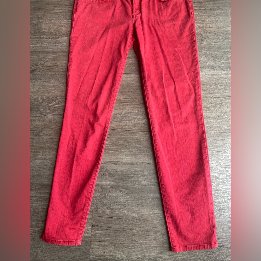 Eddie Bauer Slightly Curvy Skinny Denim Jeans Womens 6 Low Rise Colorful Red - Picture 3 of 16